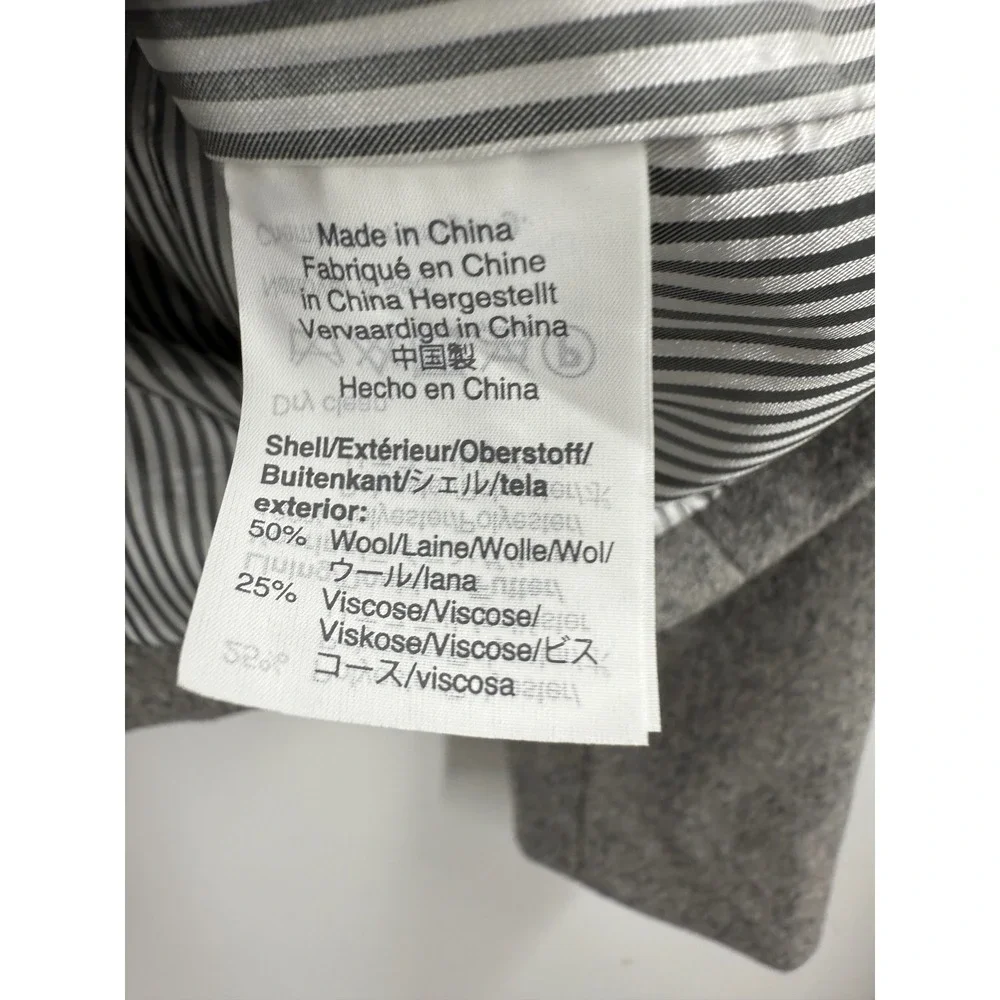J. Crew ‎ Womens Gray Wool Blend Blazer Size 0 Gold Button Lined